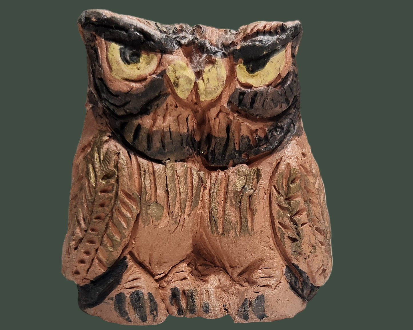 Vintage Terra Cotta Identical Twin Owls