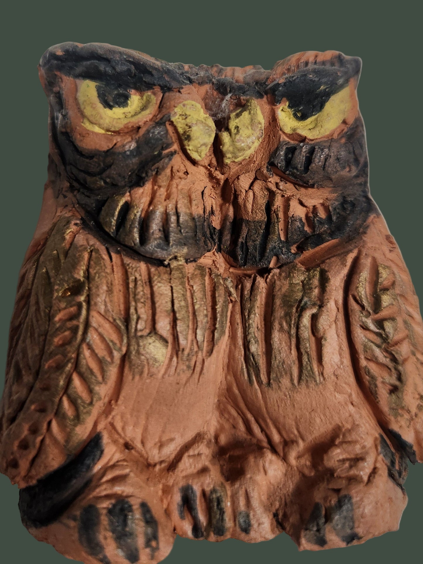 Vintage Terra Cotta Identical Twin Owls