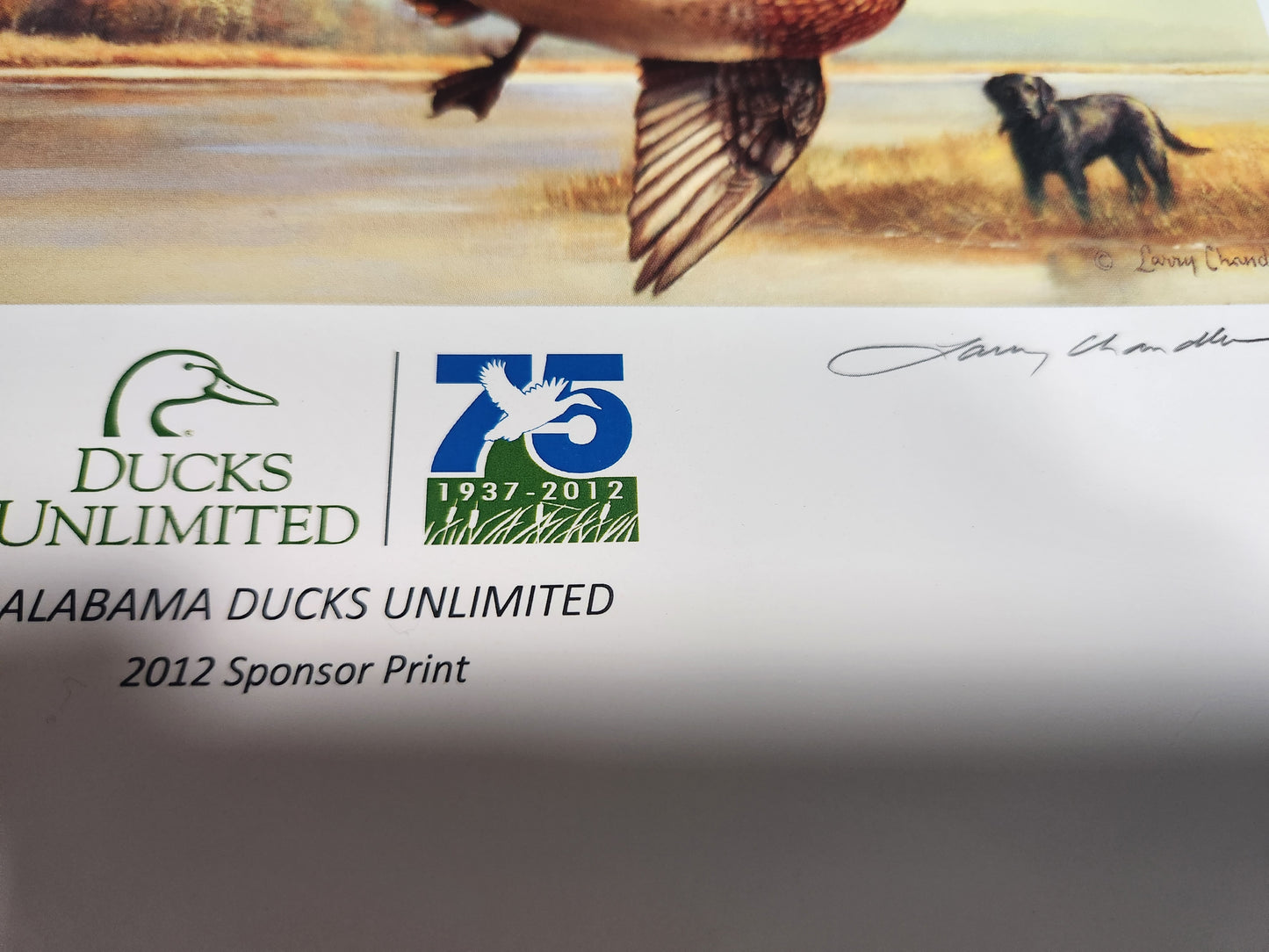 Vintage 75th Anniversary Ducks Unlimited Sponsor Signed and Numbered Poster 11x13