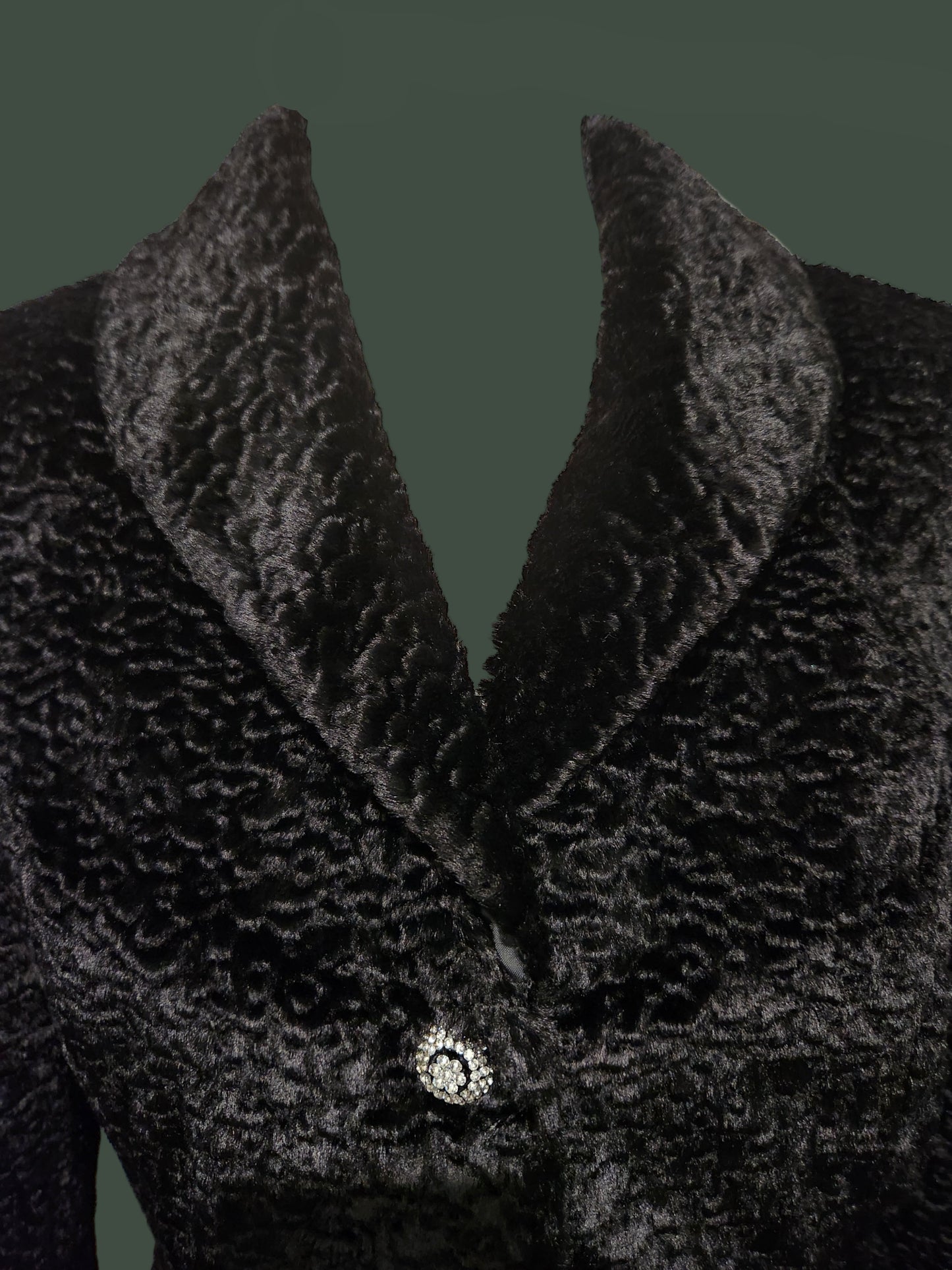 Vintage Elegant Parisian Black Textured Women's Jacket Size 8 Petite