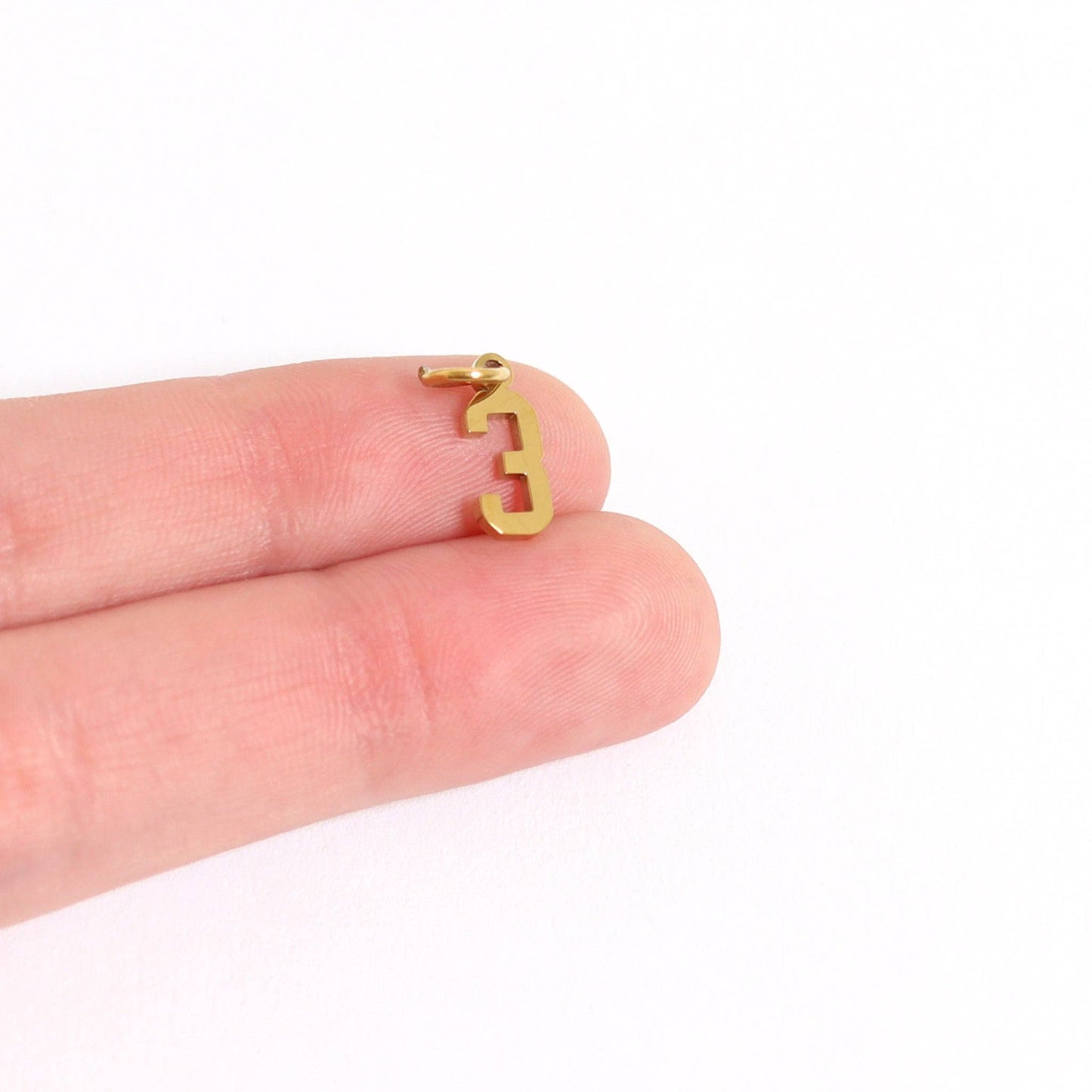 Number Gold Small Charm