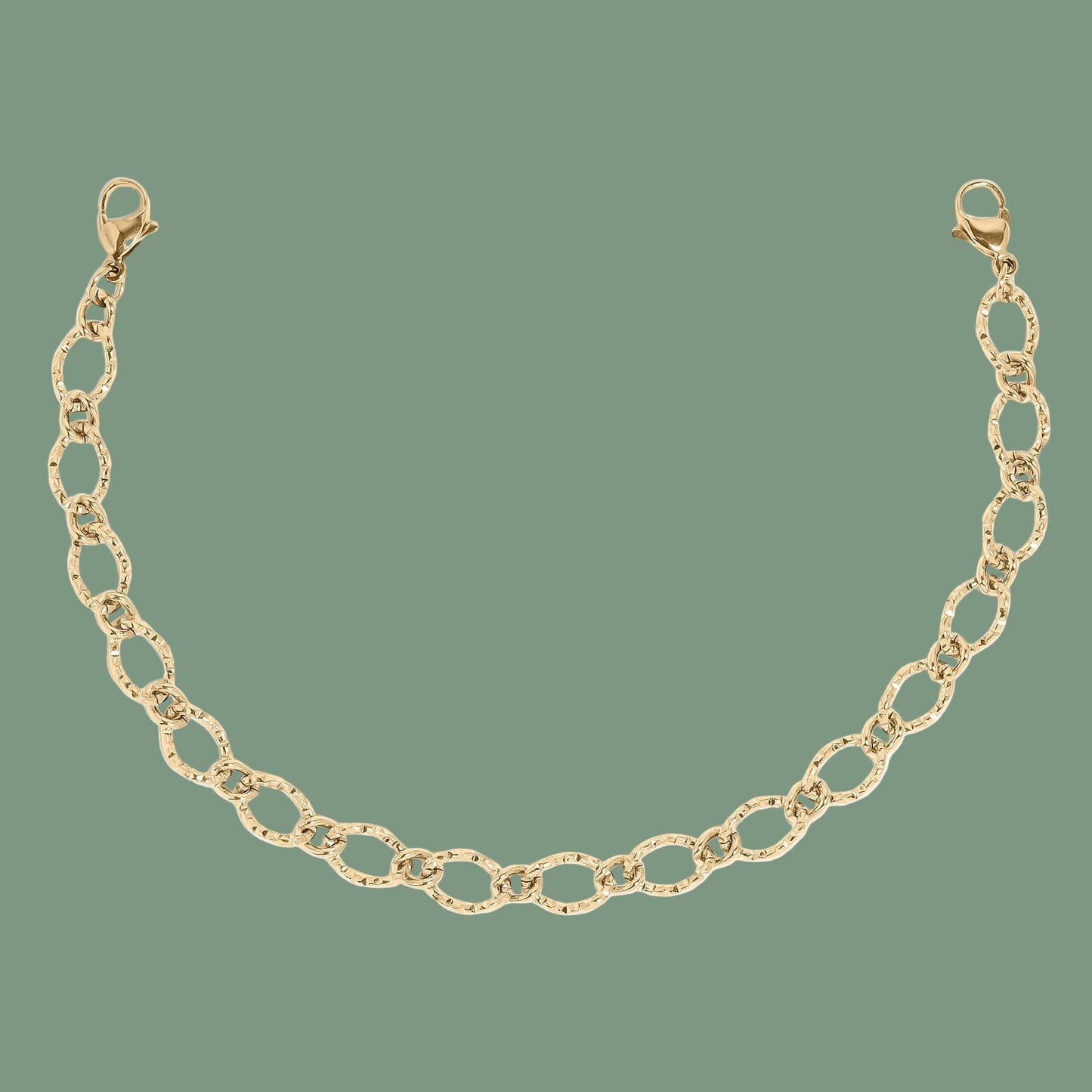 Hat Chain Hammered Oval in Gold