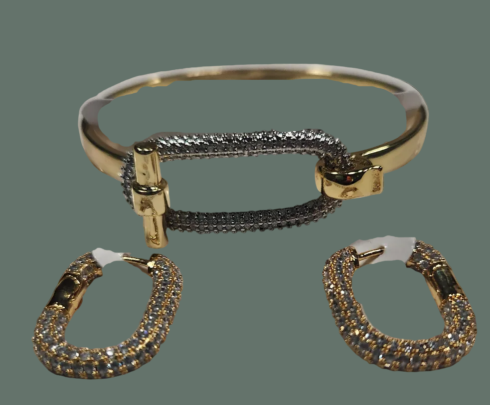 Pave' Earrings 18K Gold Plated