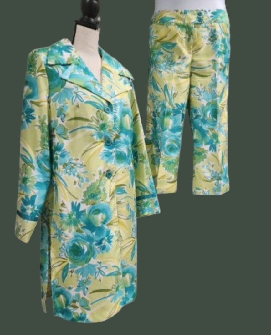 Vintage Midnight Velvet Silk Suit Sz 14