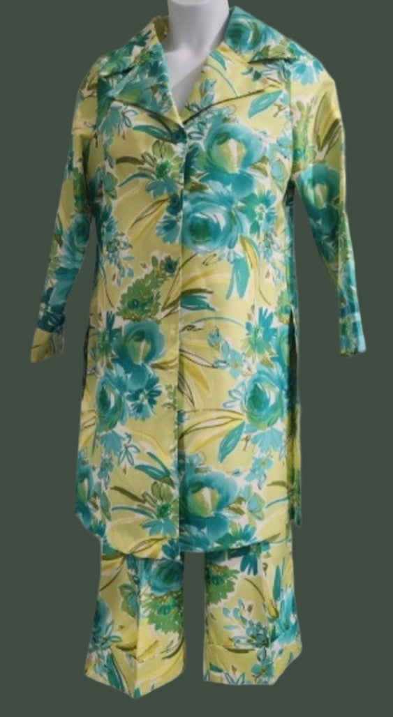 Vintage Midnight Velvet Silk Suit Sz 14