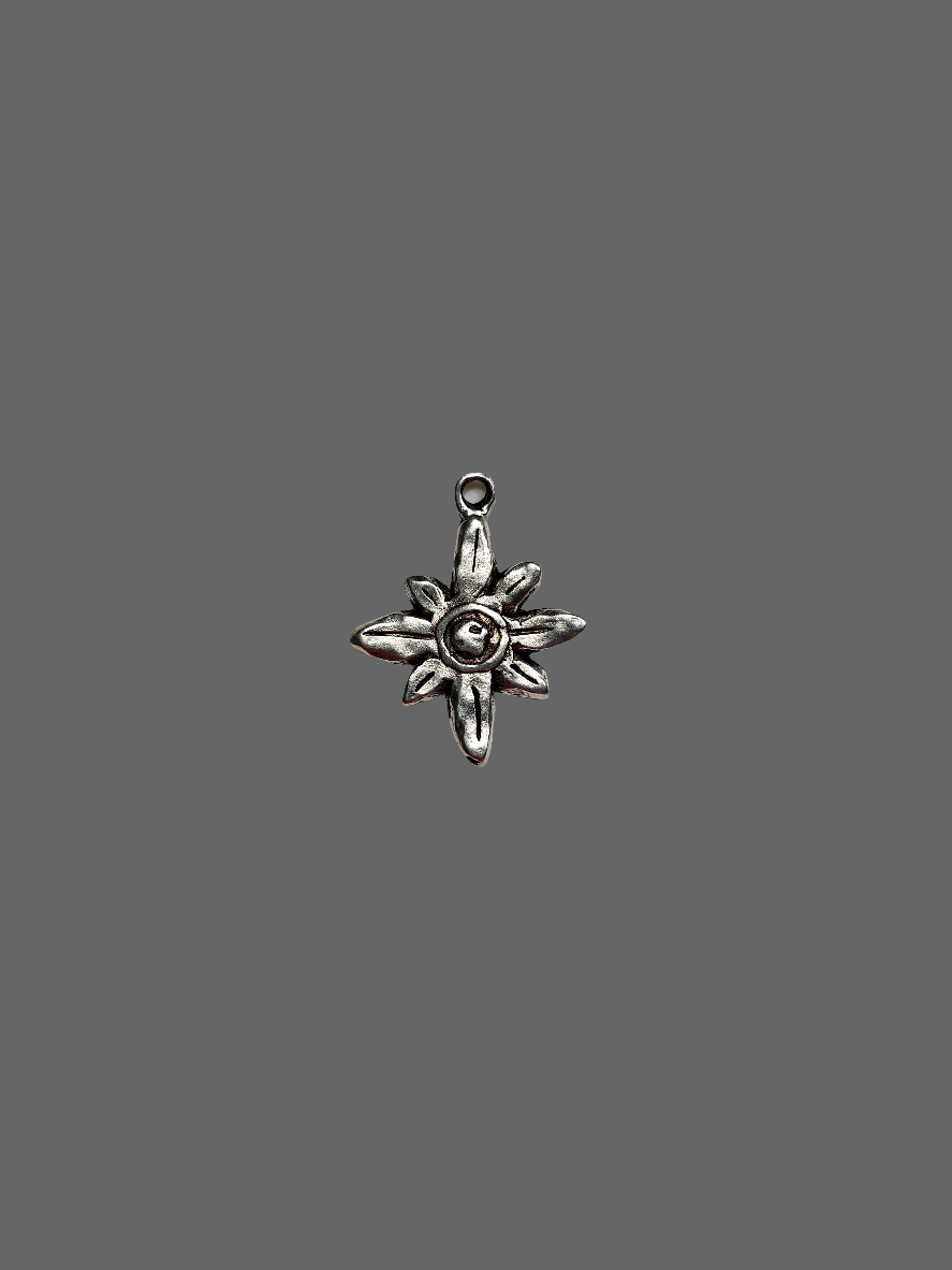 Flower Pendant Hammered