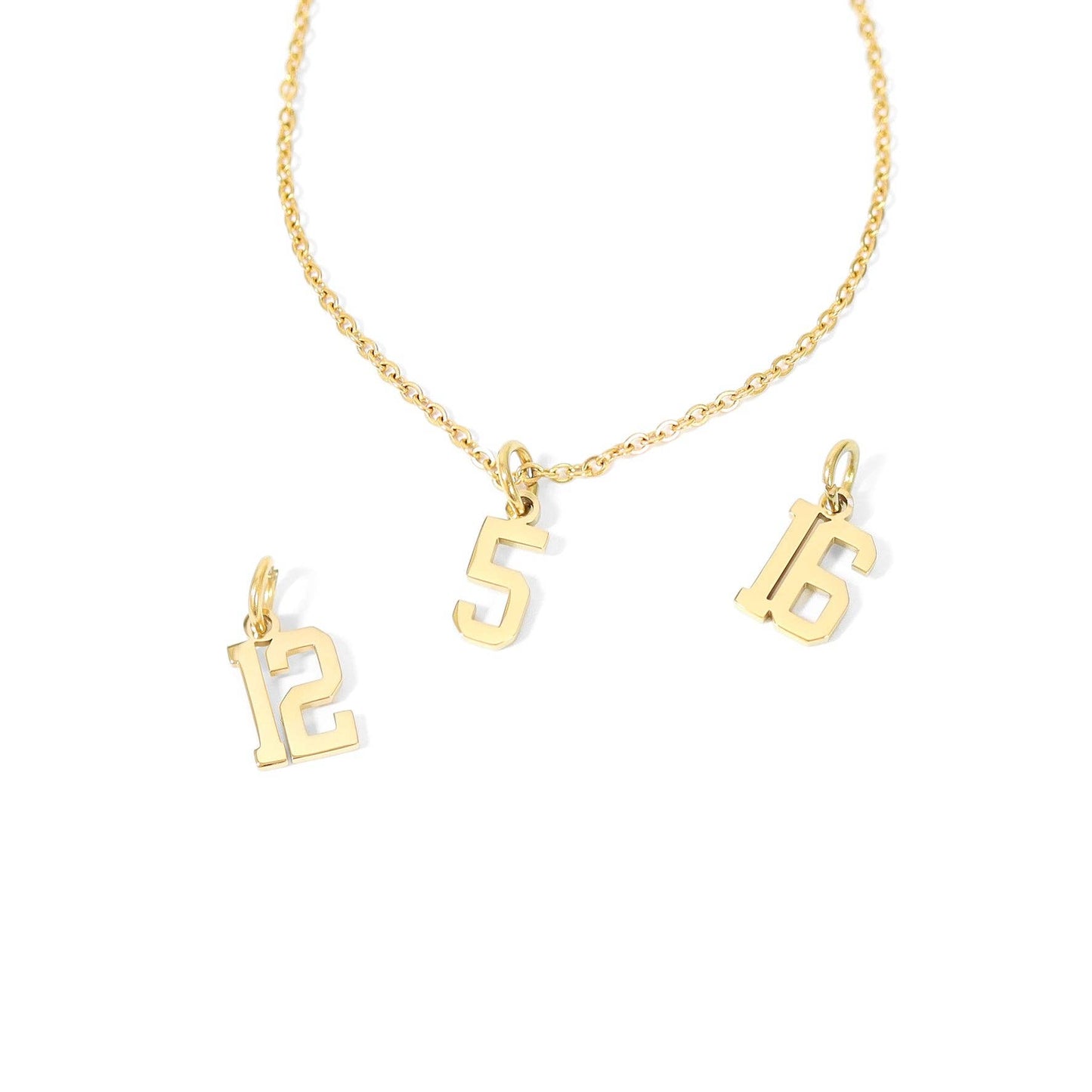 Number Gold Small Charm