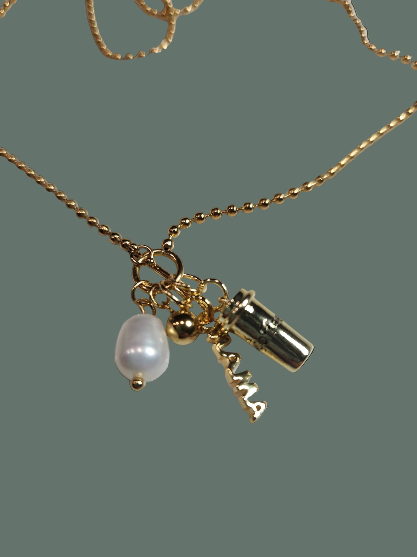 Pearl Bead Mama Coffee Neckalce