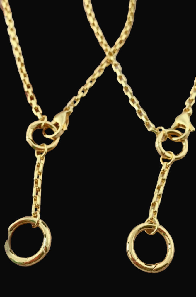 Dual Circle Charm Holder Necklace