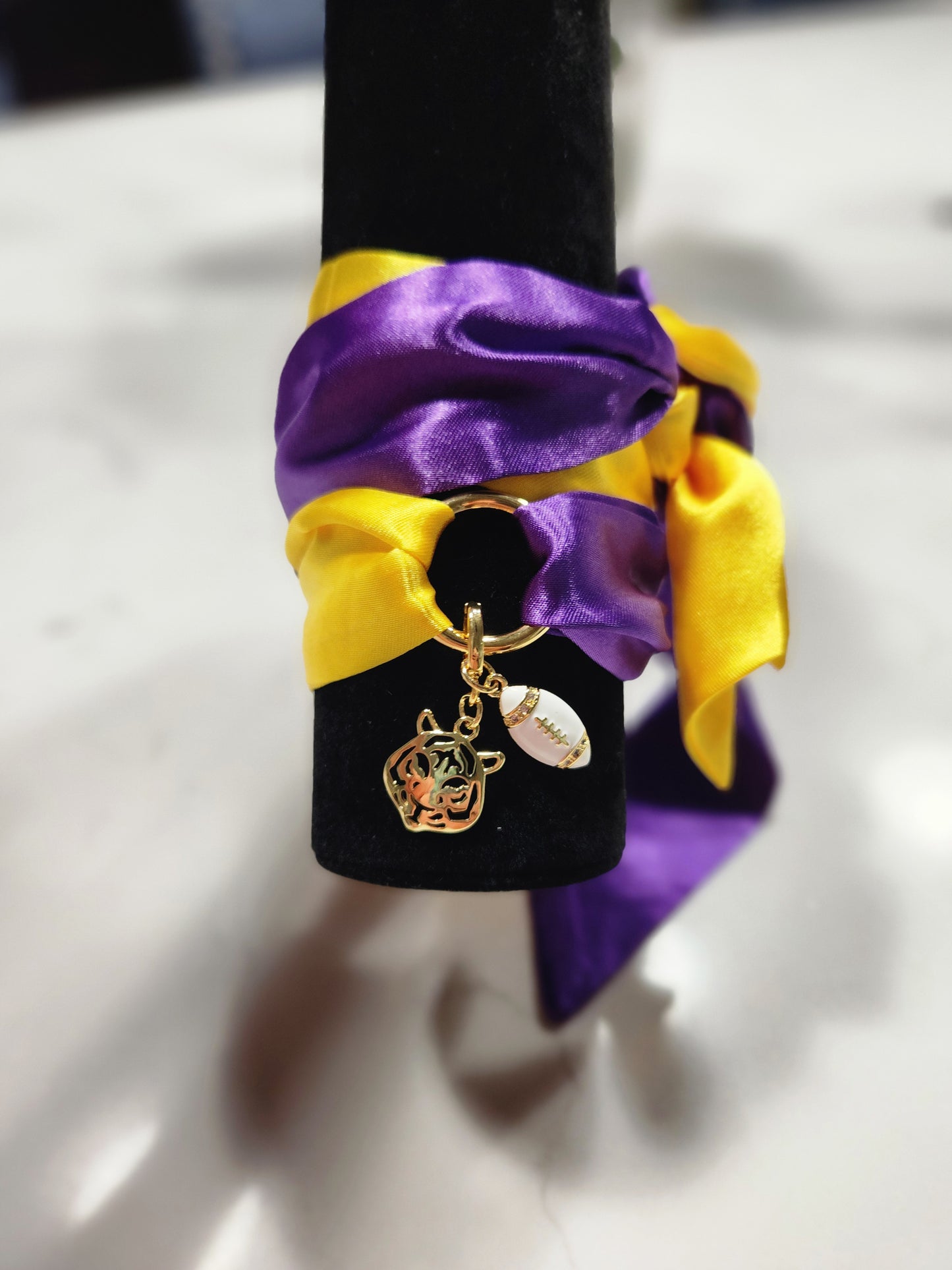 LSU Skinny Scarf Charm Necklace or Bracelet