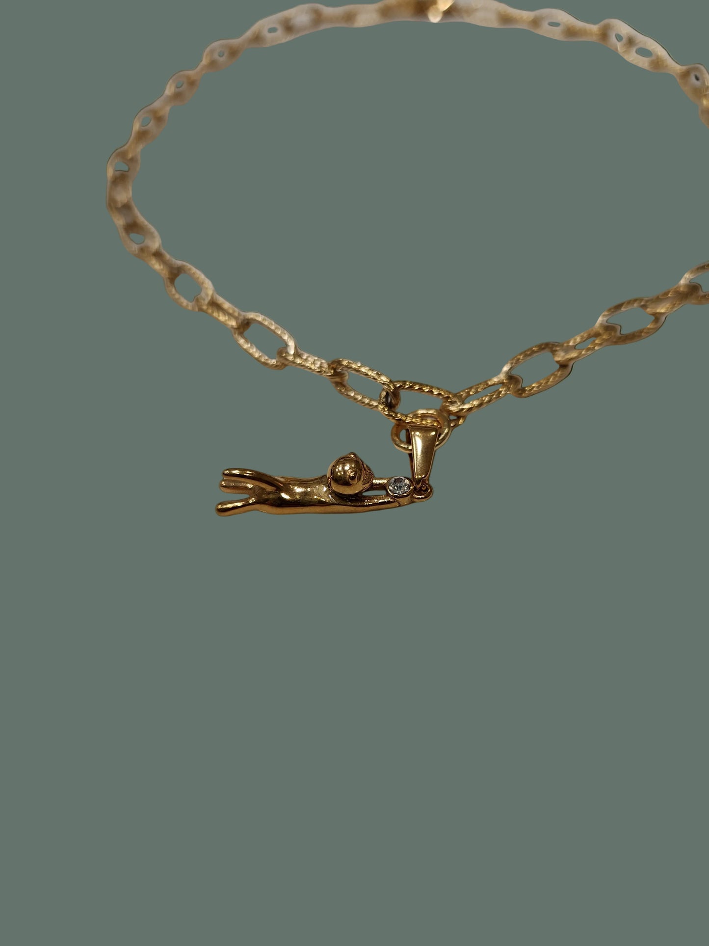 Fox with Rhinestone Necklace