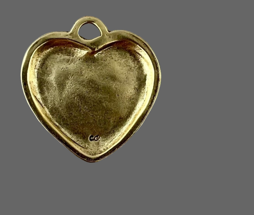 Heart Hammered Gold Pendant