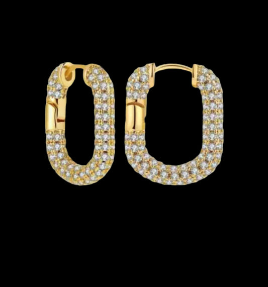 Pave' Earrings 18K Gold Plated