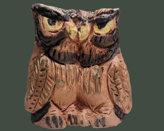 Vintage Terra Cotta Identical Twin Owls