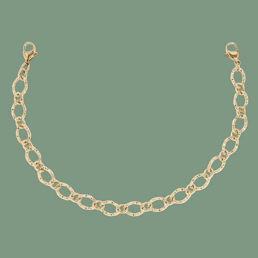 Hat Chain Hammered Oval in Gold