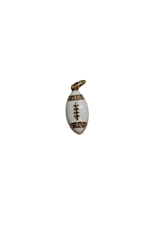 Football Game Day White Charm