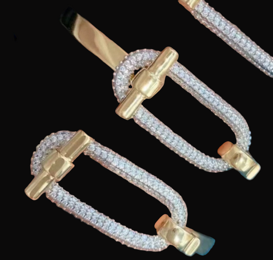Pave' Toggle Bracelet 18K Gold Plated
