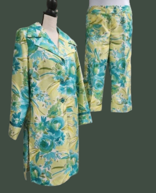 Vintage Midnight Velvet Silk Suit Sz 14