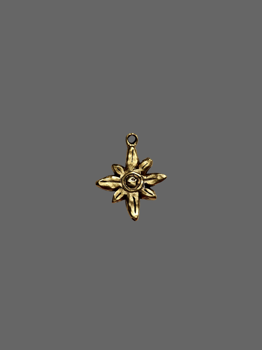 Flower Pendant Hammered
