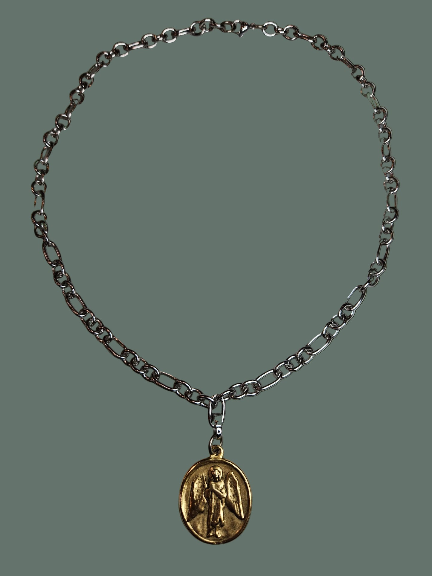 St. Raphael Necklace 20" Mixed Media (with removable pendant)
