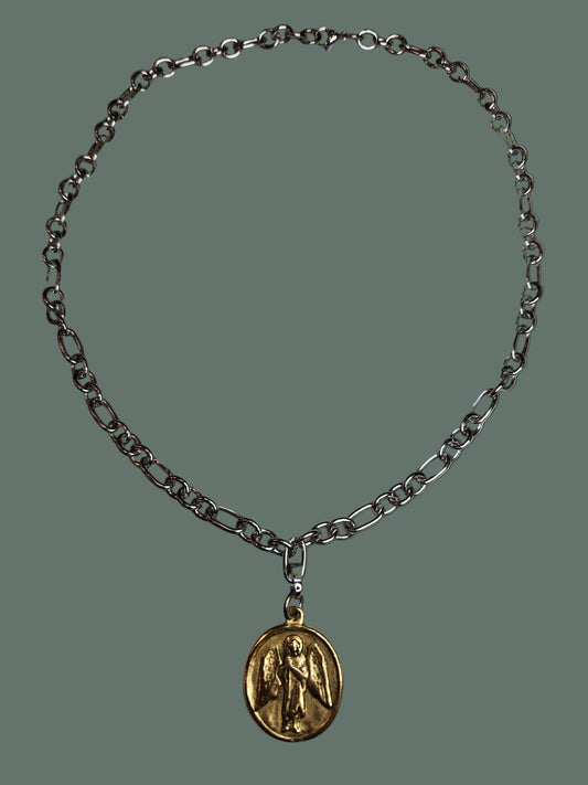 St. Raphael Necklace 20" Mixed Media (with removable pendant)