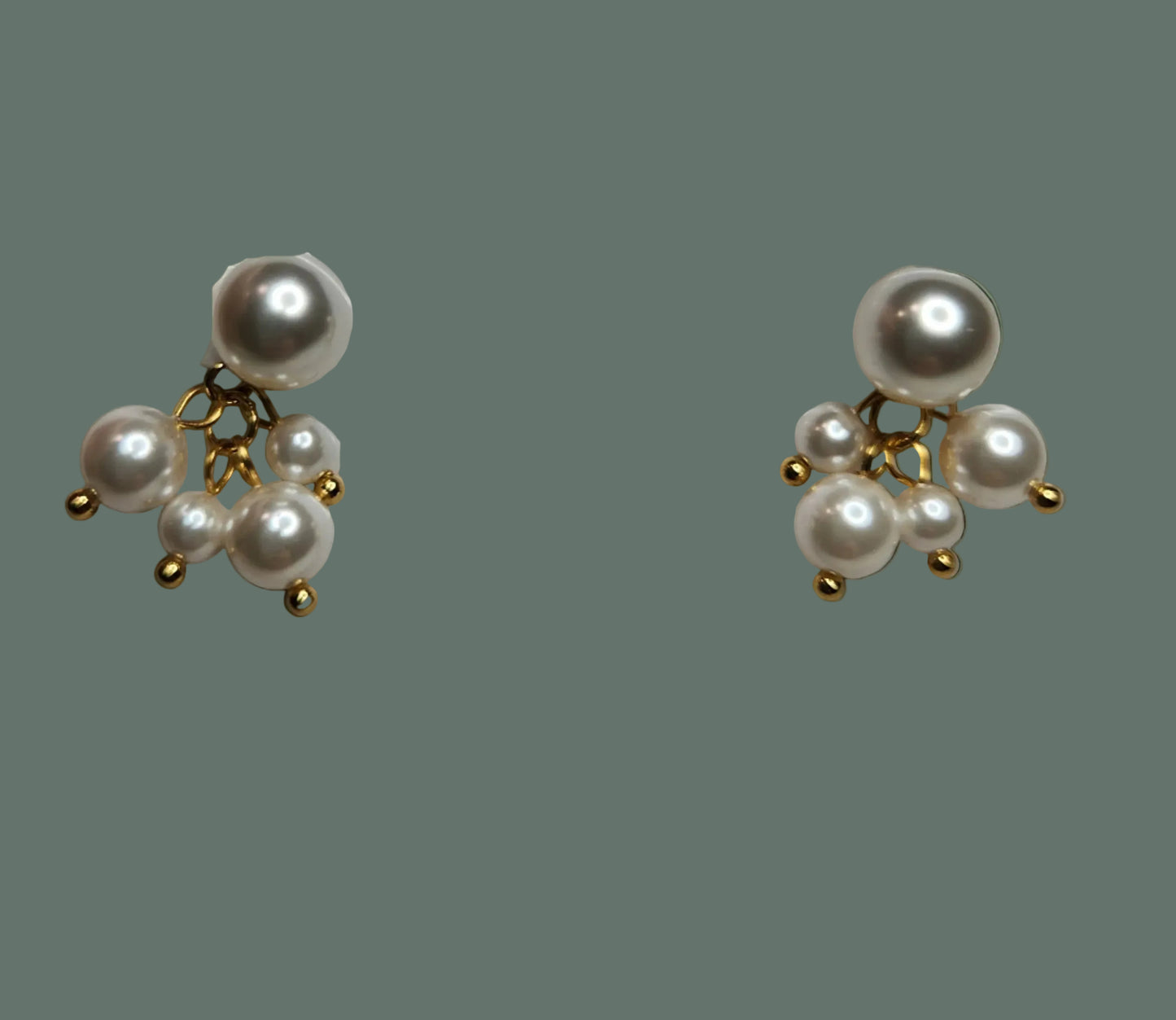 Bianca Pearl Drop Cluster Earrings
