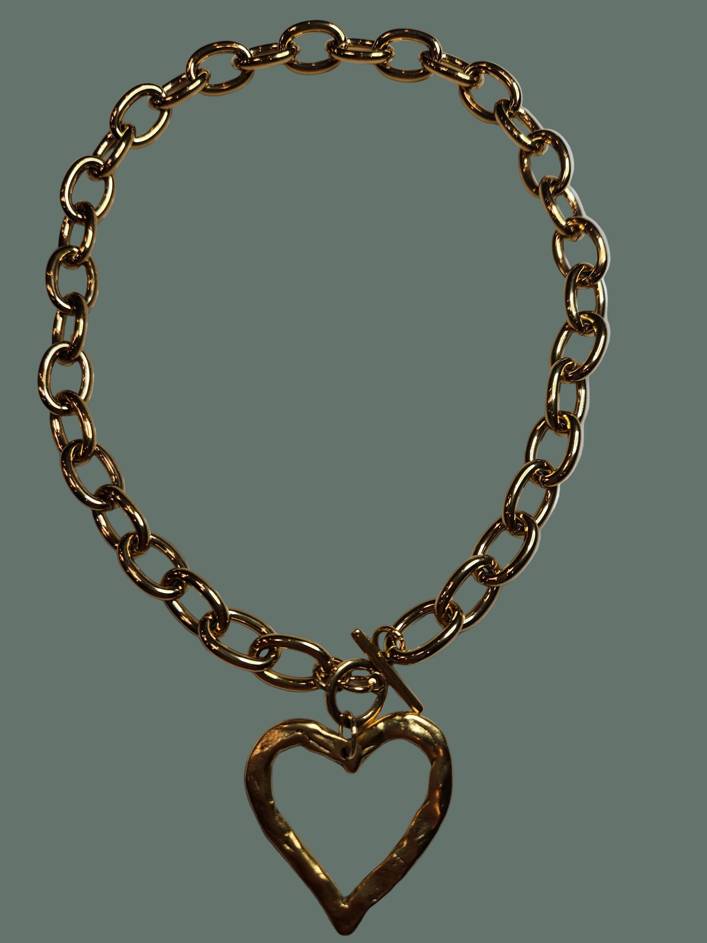 Open Heart Chunky Toggle Necklace