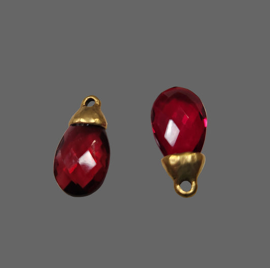 Crystal Pewter/Gold Garnet Pendant