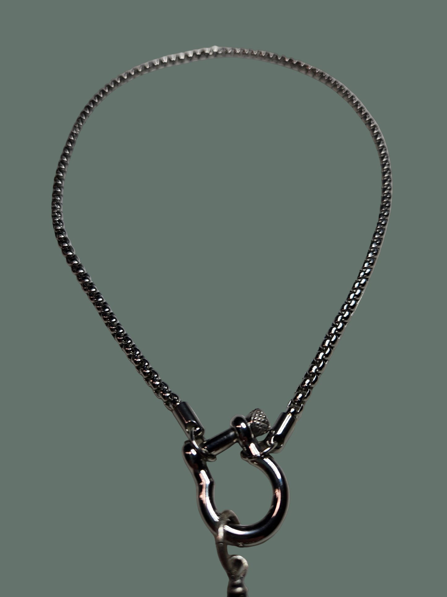 Elephant Pendant Buckle Lock Necklace