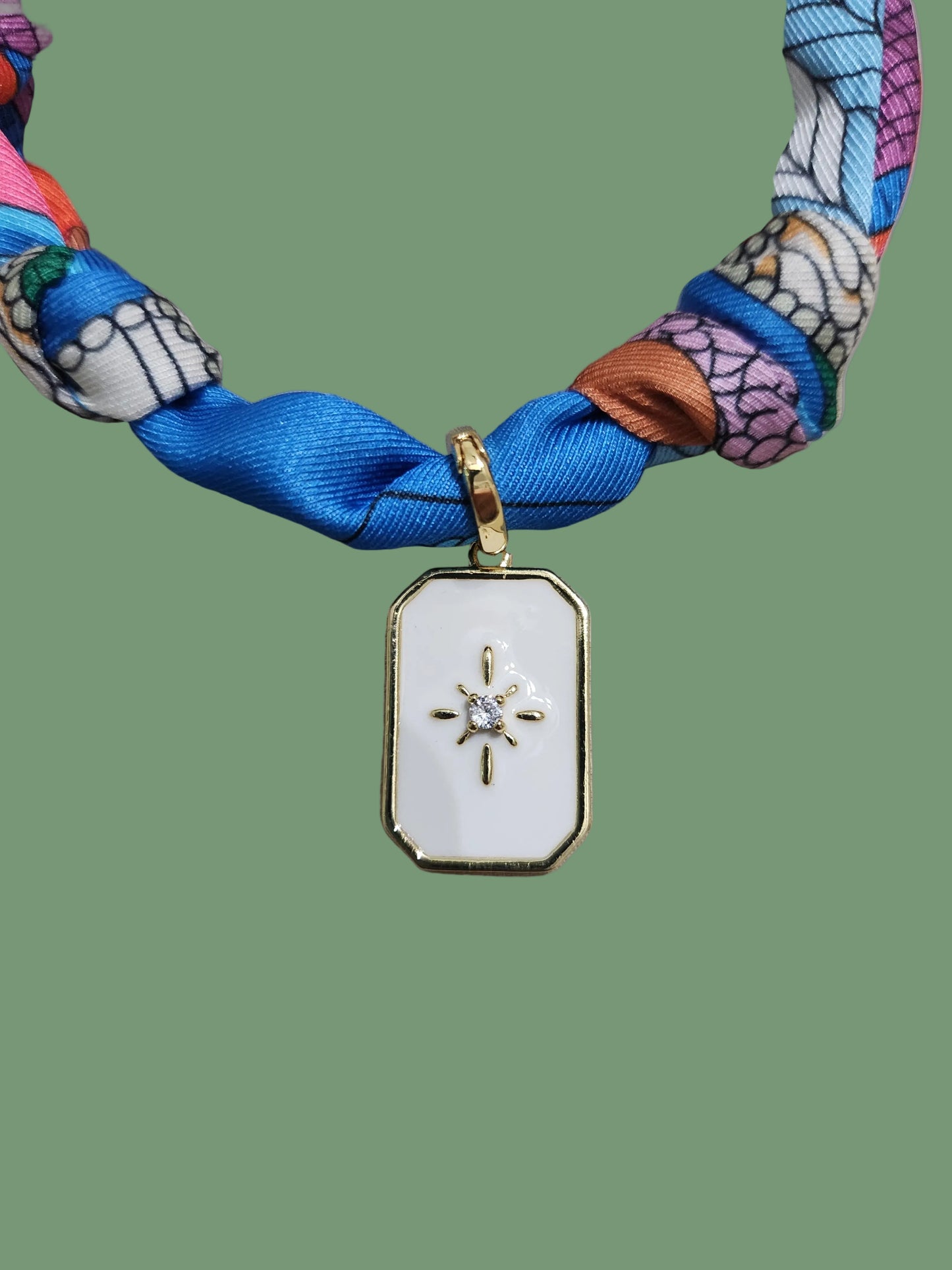 Scarf Necklace with Guiding Light Removable Pendant