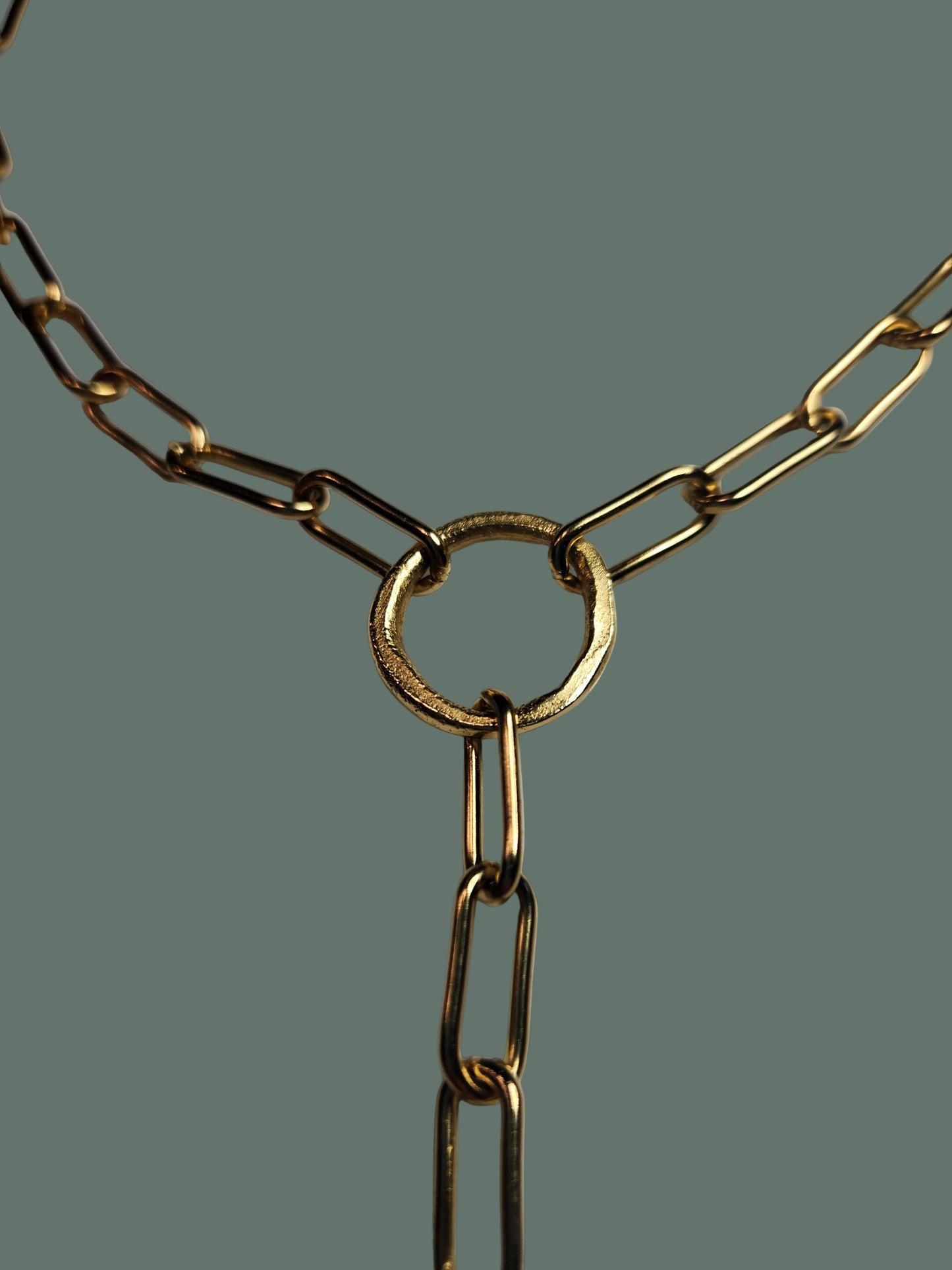 Cross w/ Eternity Ring Large Paperclip Necklace