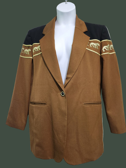 Vintage Bloomingdales Jaquar Silk Outer Jacket Size 12