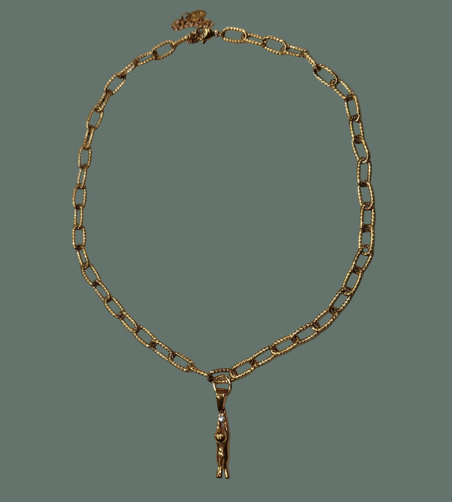 Fox with Rhinestone Necklace