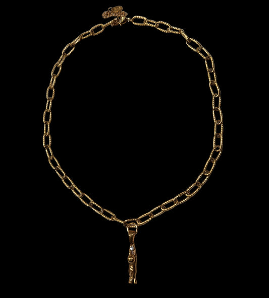 Fox with Rhinestone Necklace