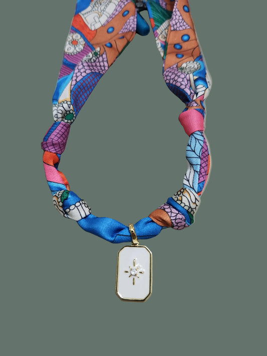 Scarf Necklace with Guiding Light Removable Pendant