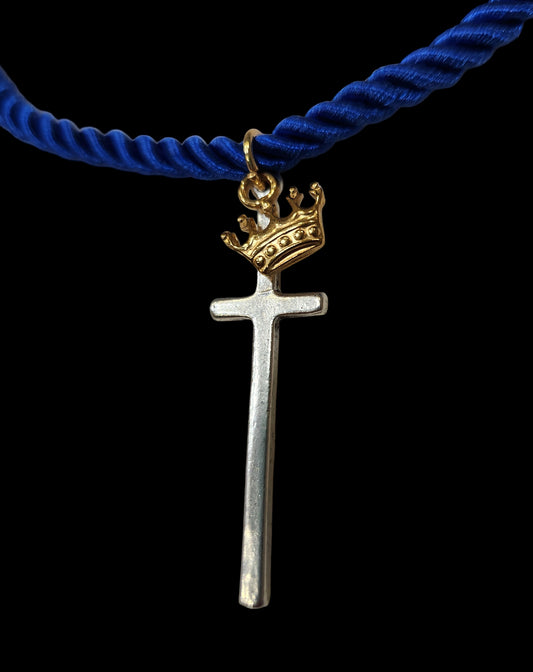 Cross and Crown Pendant Necklace