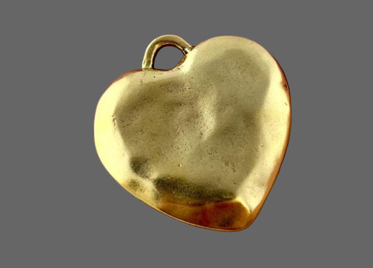 Heart Hammered Gold Pendant