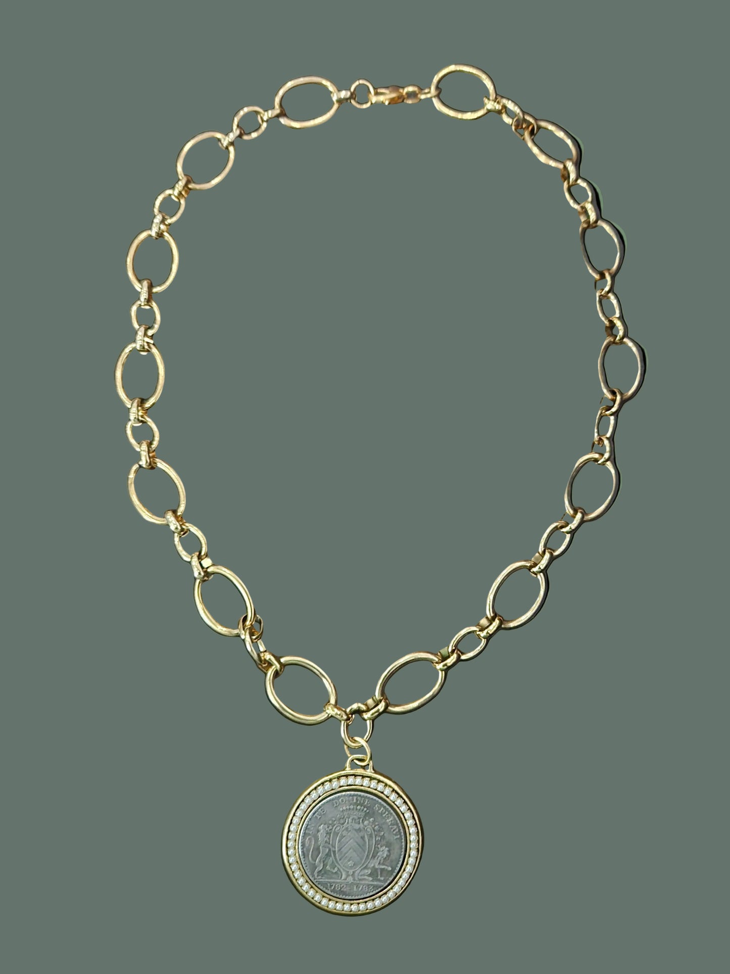 French Coin Necklace 20"