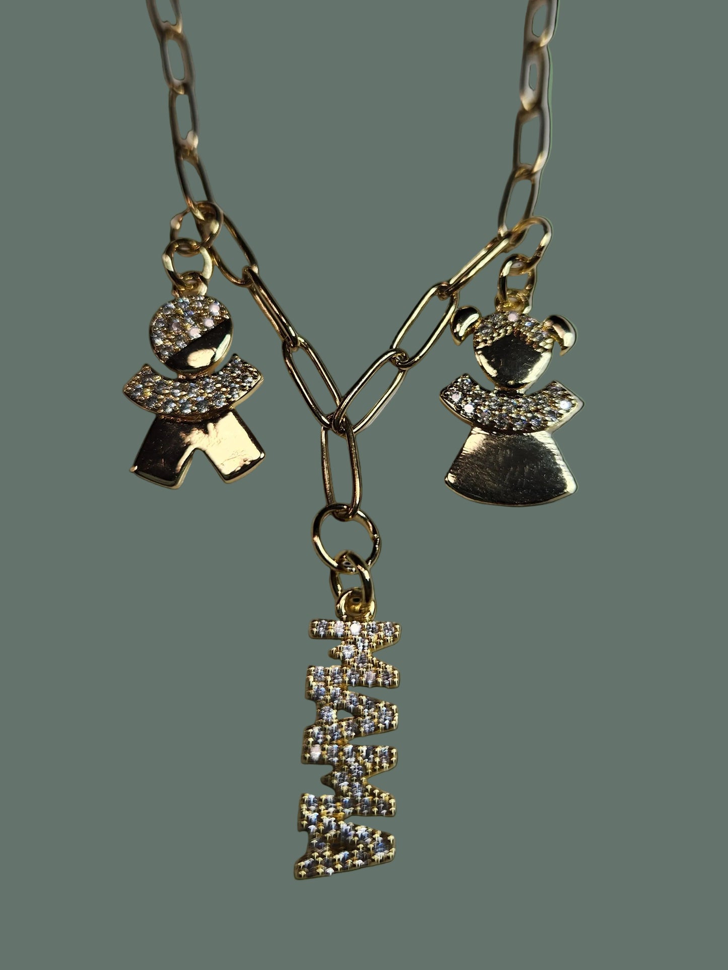 Mama Boy Girl Charm Necklace