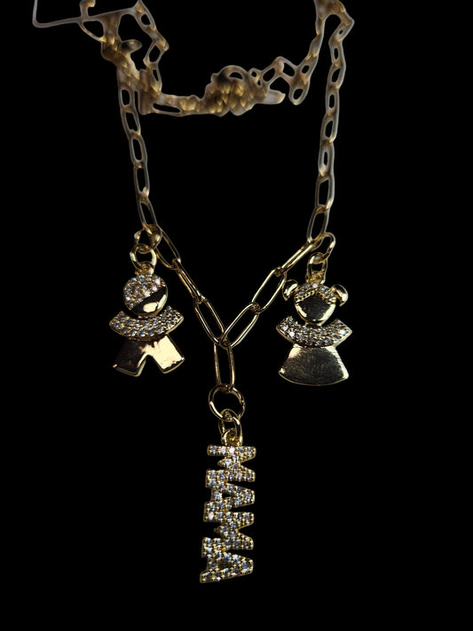 Mama Boy Girl Charm Necklace
