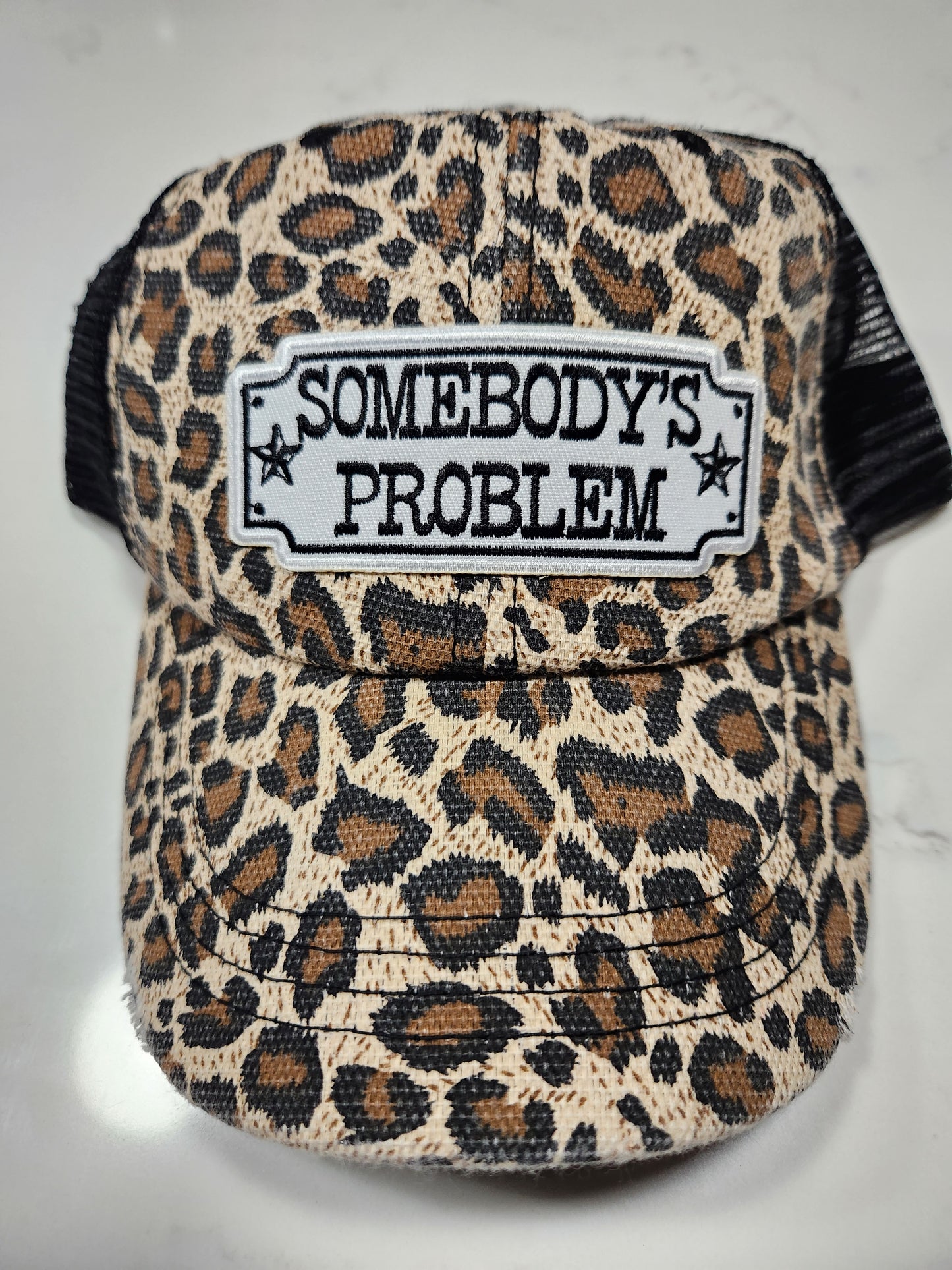 Somebody's Problem Leopard Ponytail Cap