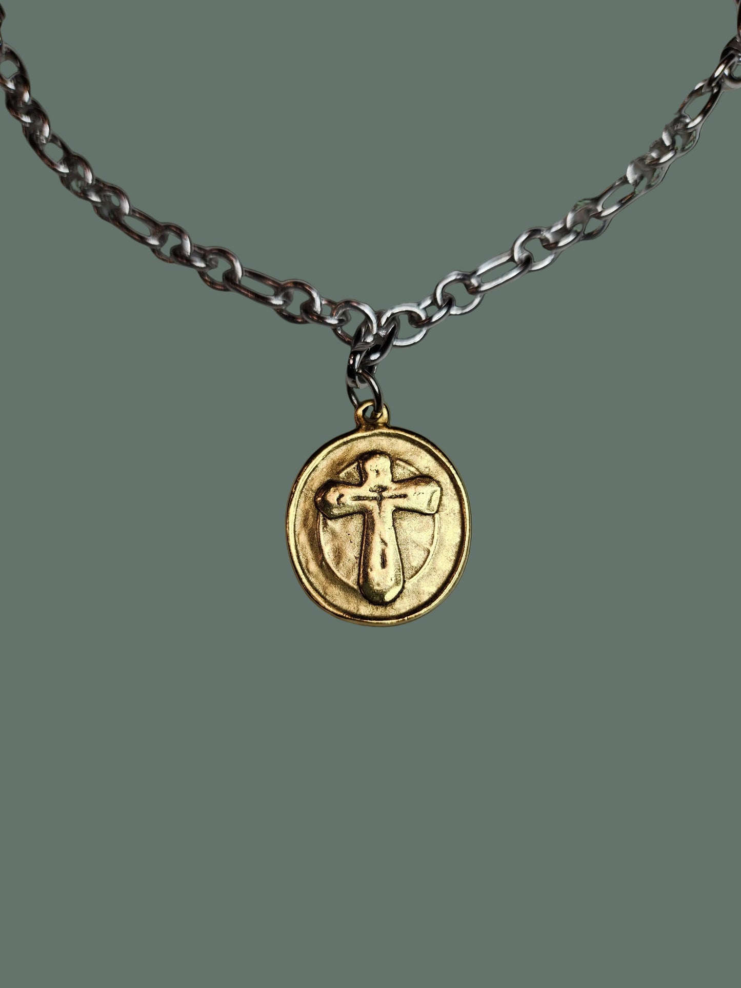 St. Raphael Necklace 20" Mixed Media (with removable pendant)