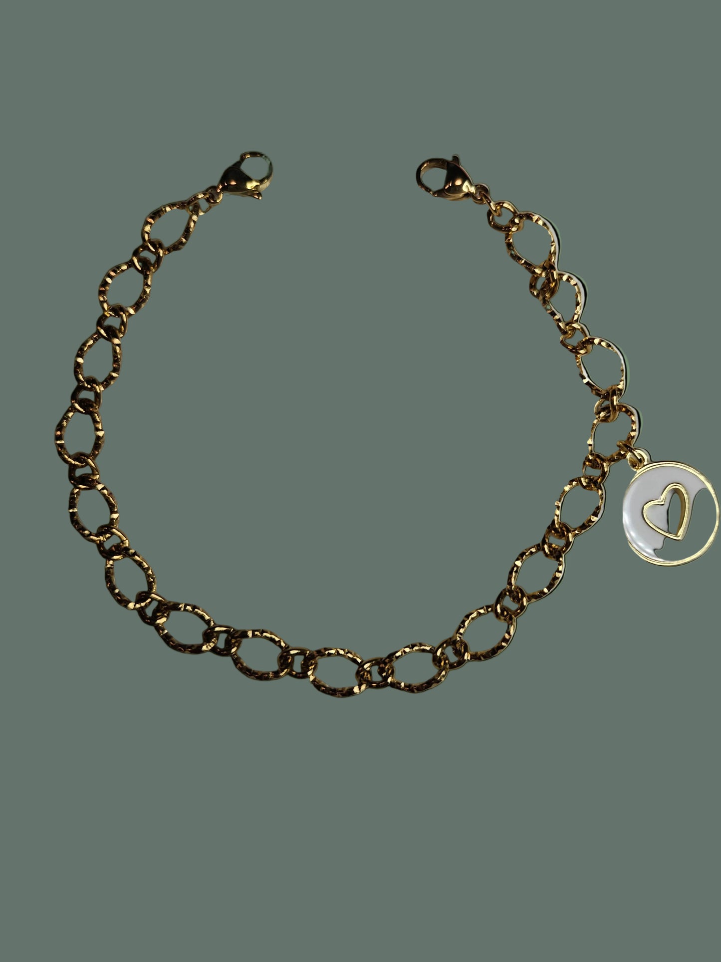 White Heart Hat Chain