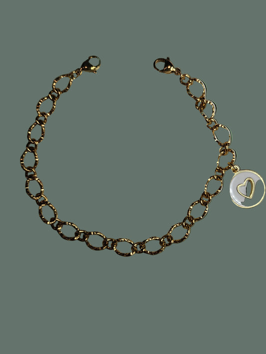 White Heart Hat Chain