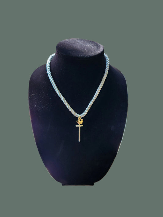 Cross and Crown/ Christ the King Pendant/Chord Necklace