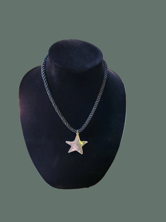 Star Pendant/Chord Necklace Silver