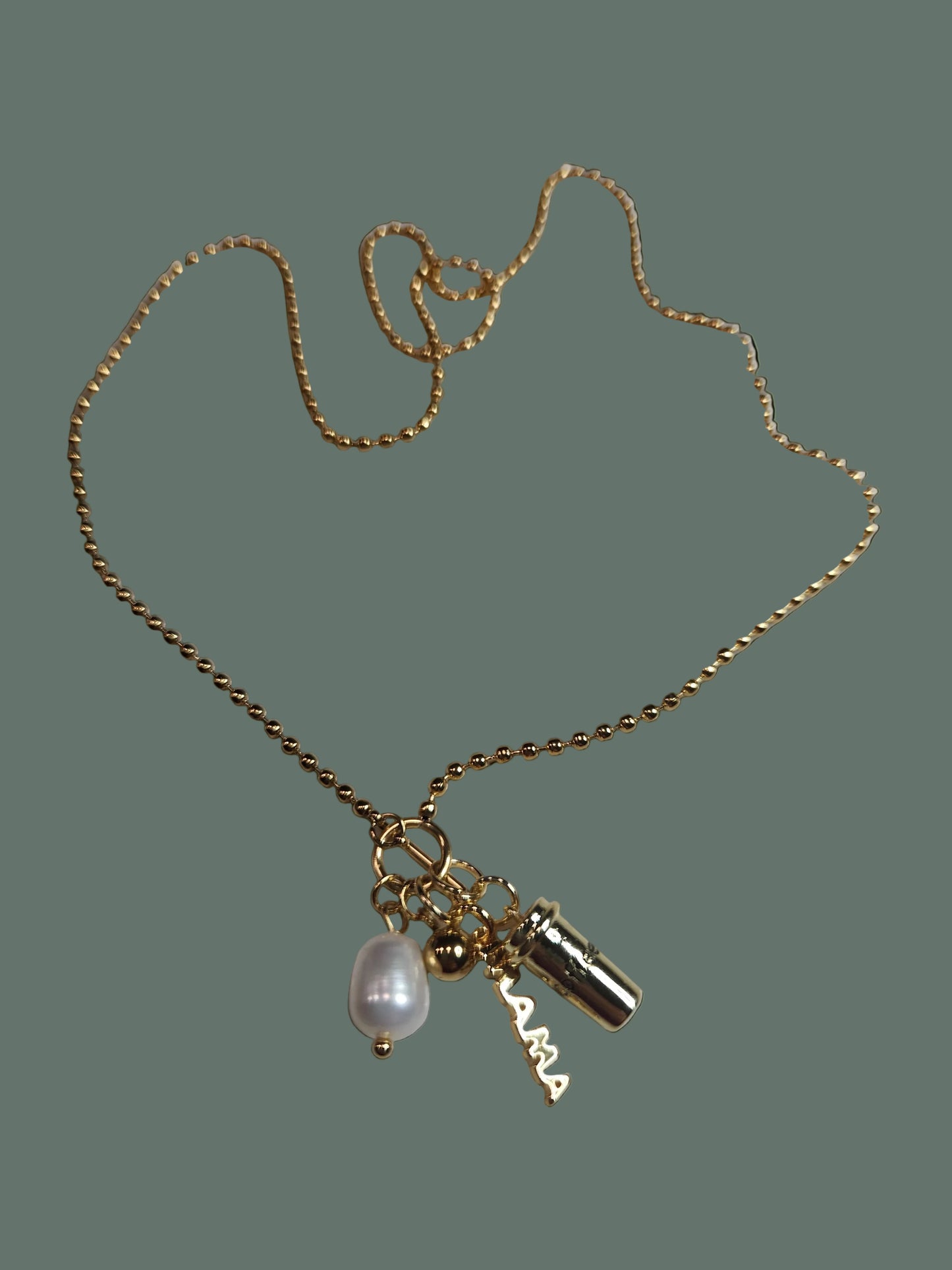 Pearl Bead Mama Coffee Neckalce