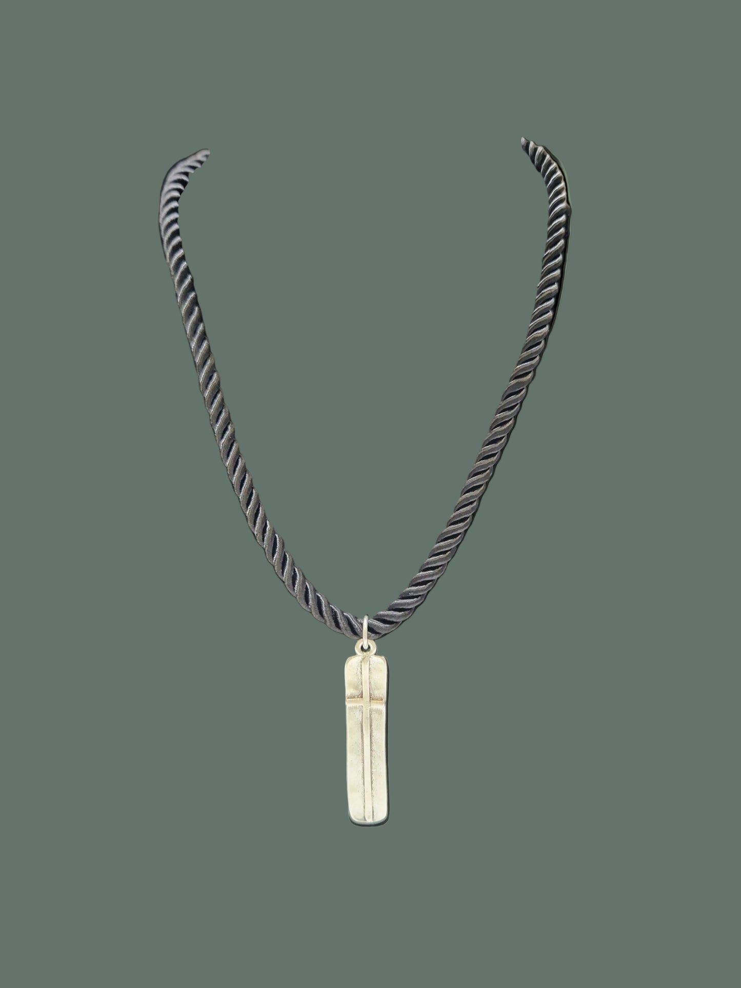 Cross Skinny/Chord Necklace Silver